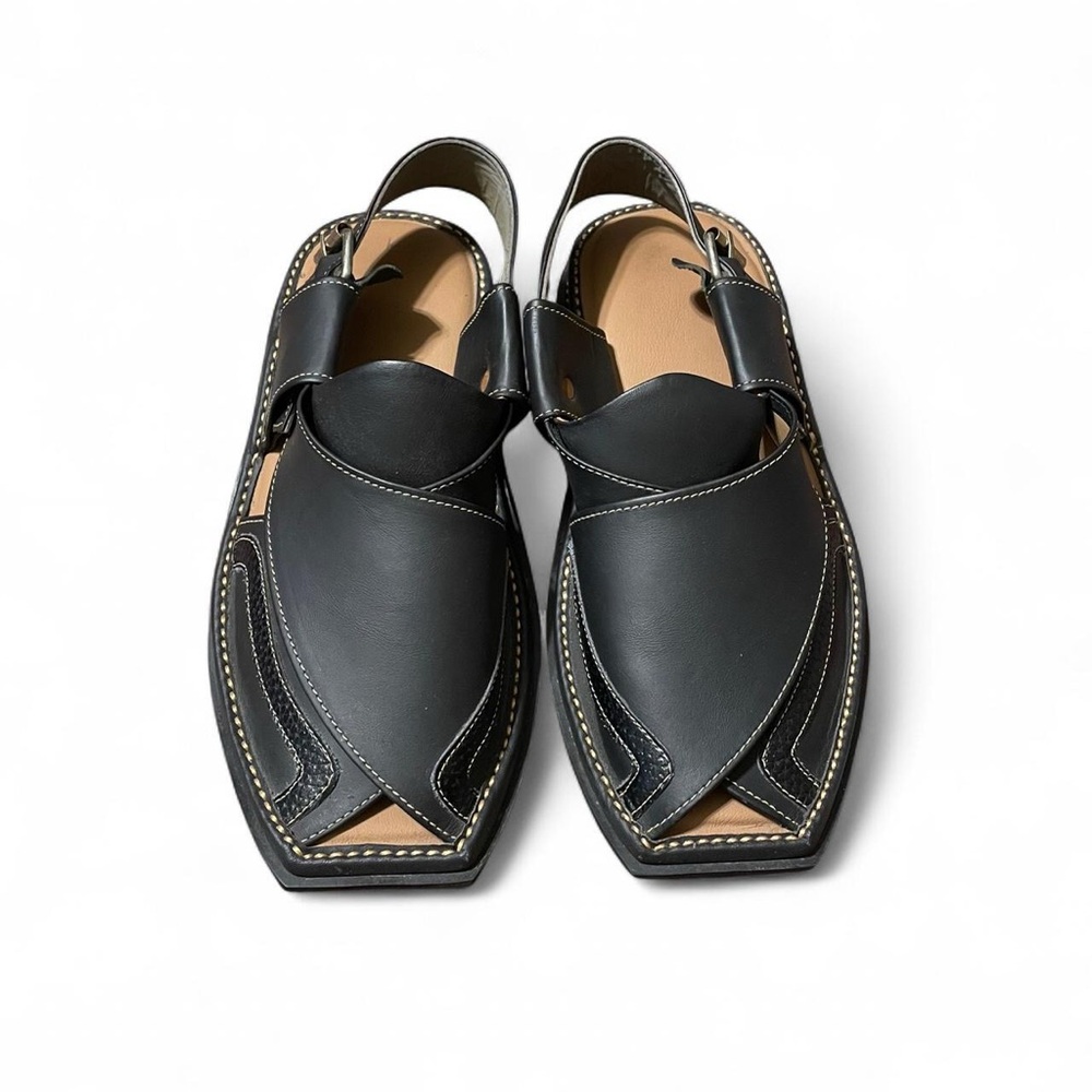 Mens Black leather sandals